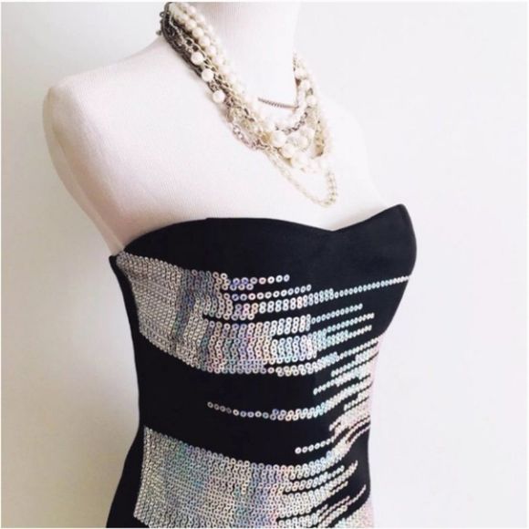 Nikibiki Bandage Bodycon Dress Sequins Black - Picture 3 of 6